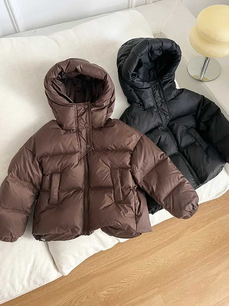 Winter girls fashion hooded warm down Jackets Baby girls short style 3 colors thicken down coatsT251016