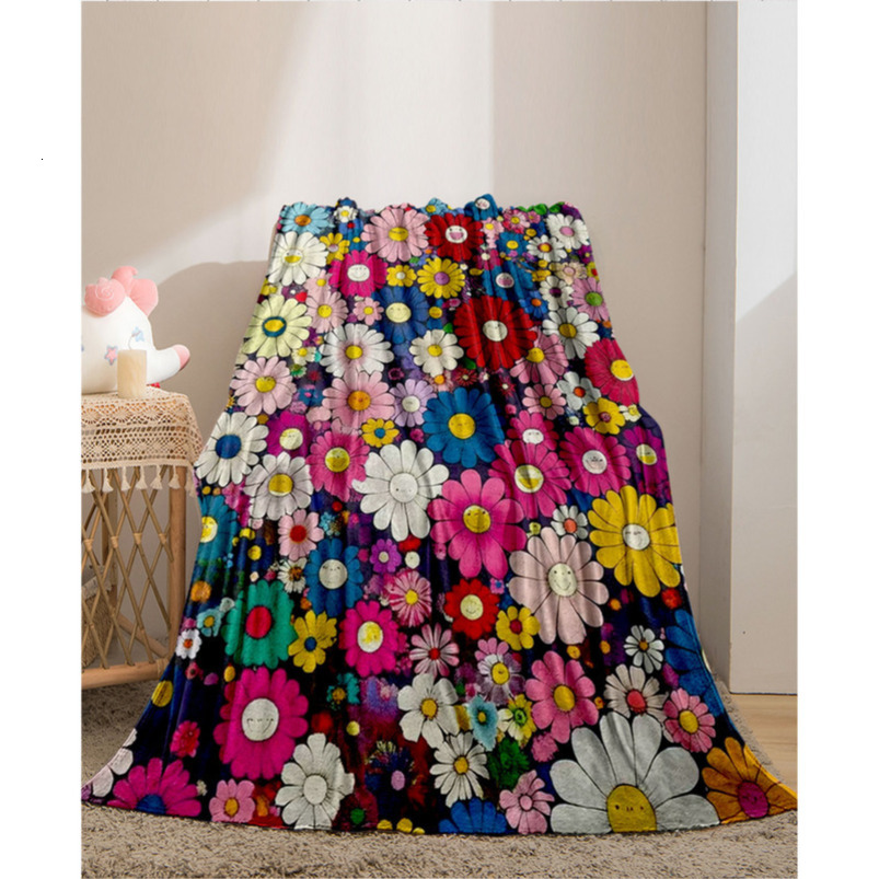 Small flower blanket special nap blanket nap new cheap machine washable fashion trend personality cover blanket printing