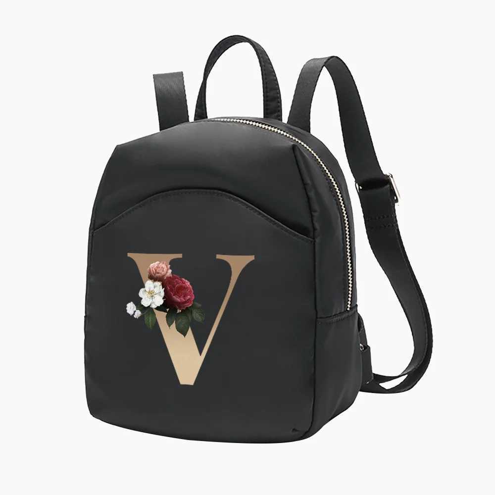 Women Mini Backpack Shoulders Samll School Bag for Girl Crossbody Bag Backpacks Book Bag Gold Letter Series Pattern Shopper BagT251016