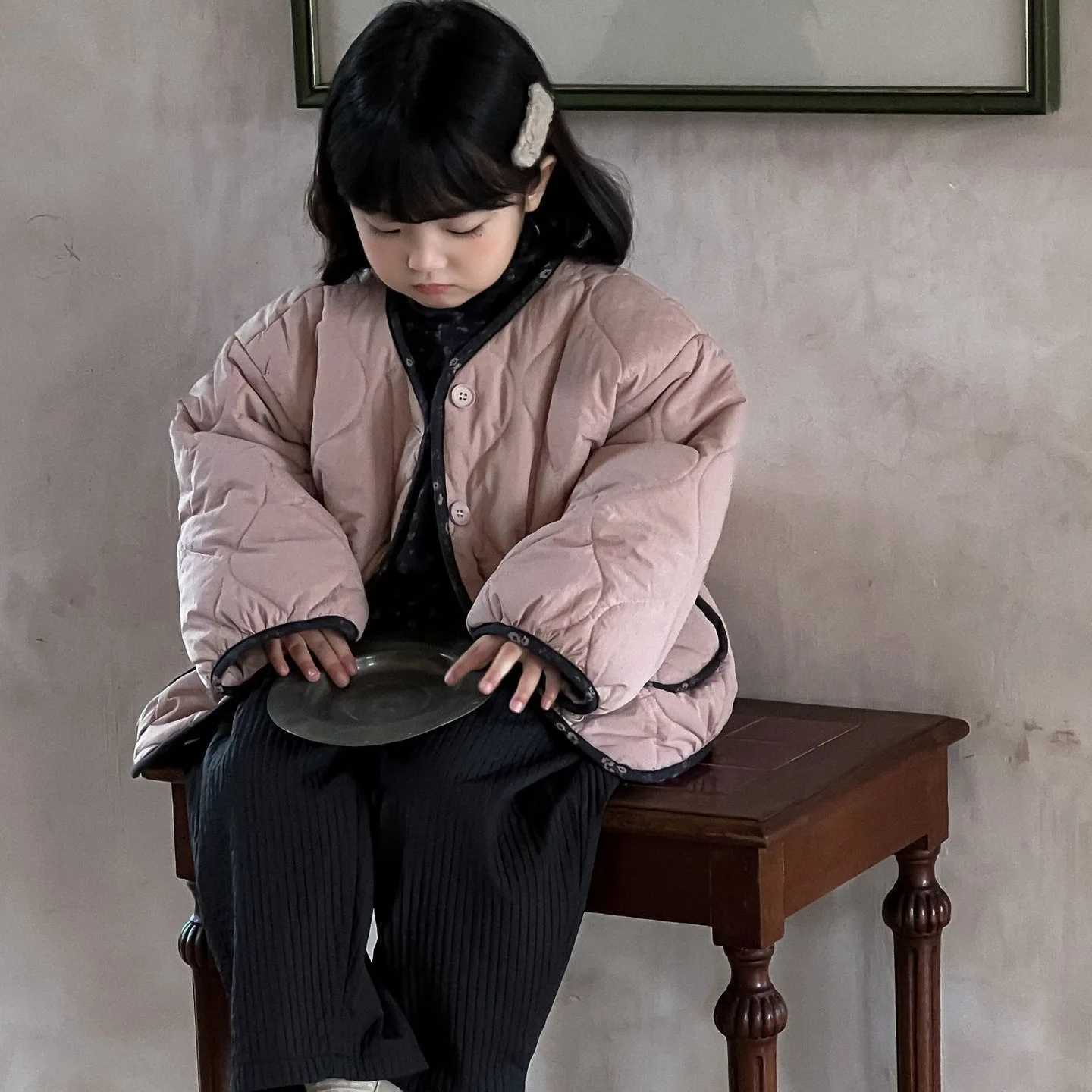 Cotton Coat Autumn and Winter Korean Cute Casual Fashion Allmatch Sweet Round Neck Cotton Coat Girls ClothesT251016