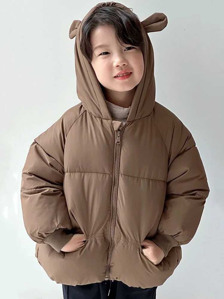 Kids Boys Girls Christmas Hooded Jacket Winter Thicken Warm Baby Solid Color Outerwear Fashion Zipper Casual Clothes 26 YearsT251016
