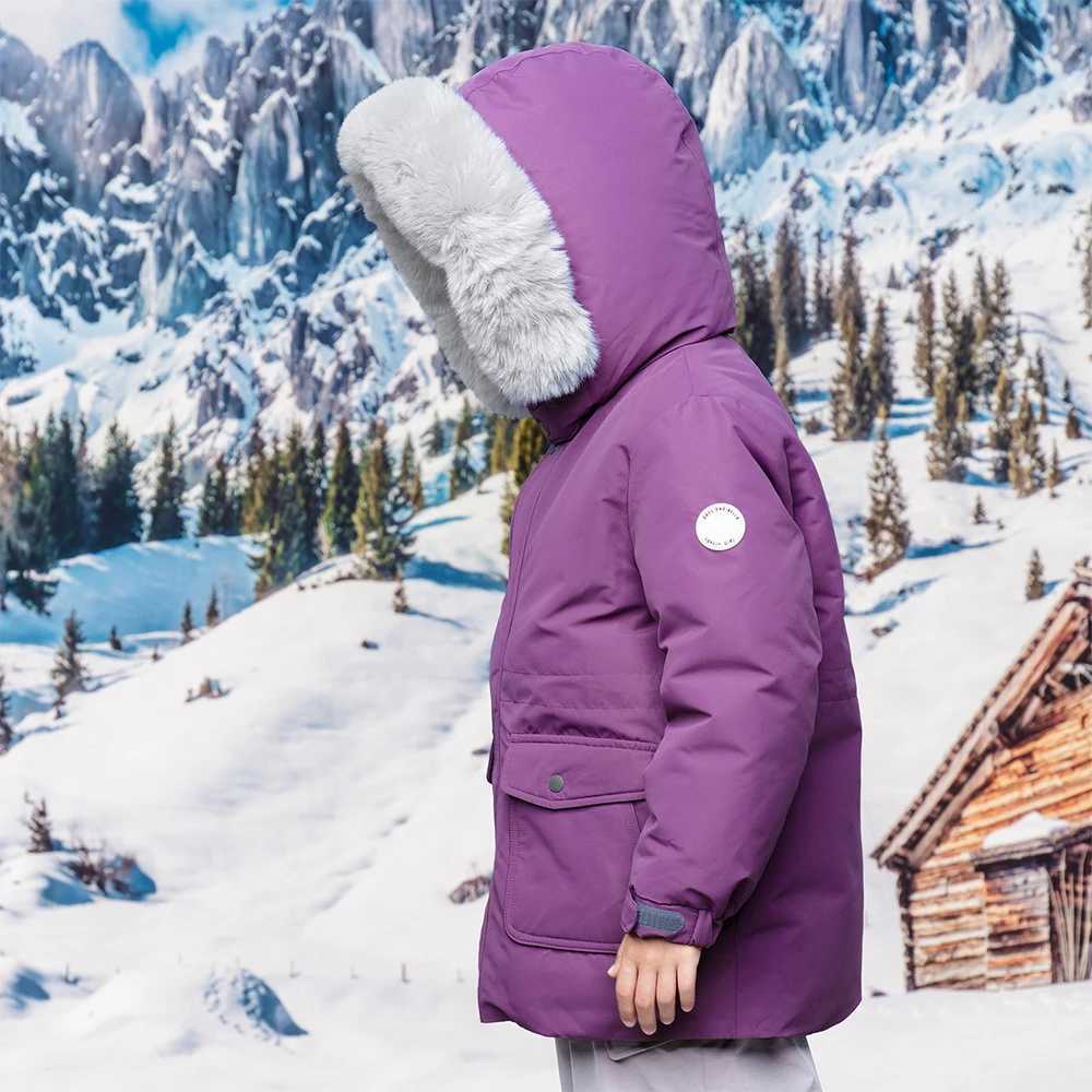 Dave Bella Girls Thicken Down Parka Hooded Jacket Children Winter Warm Down Coats Windproof Outwear Clothes DKH19334AT251016