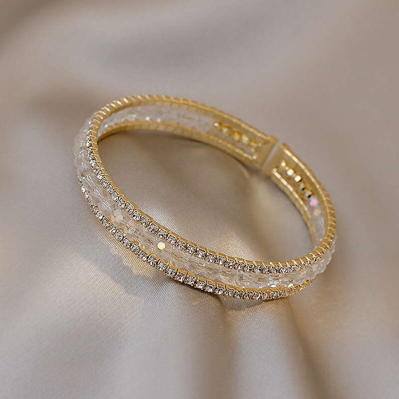 Emerald Square Geometric Inlaid Zircon Open Light Personality Ins Bracelet High-end Elegant Jewelry ddmypluto