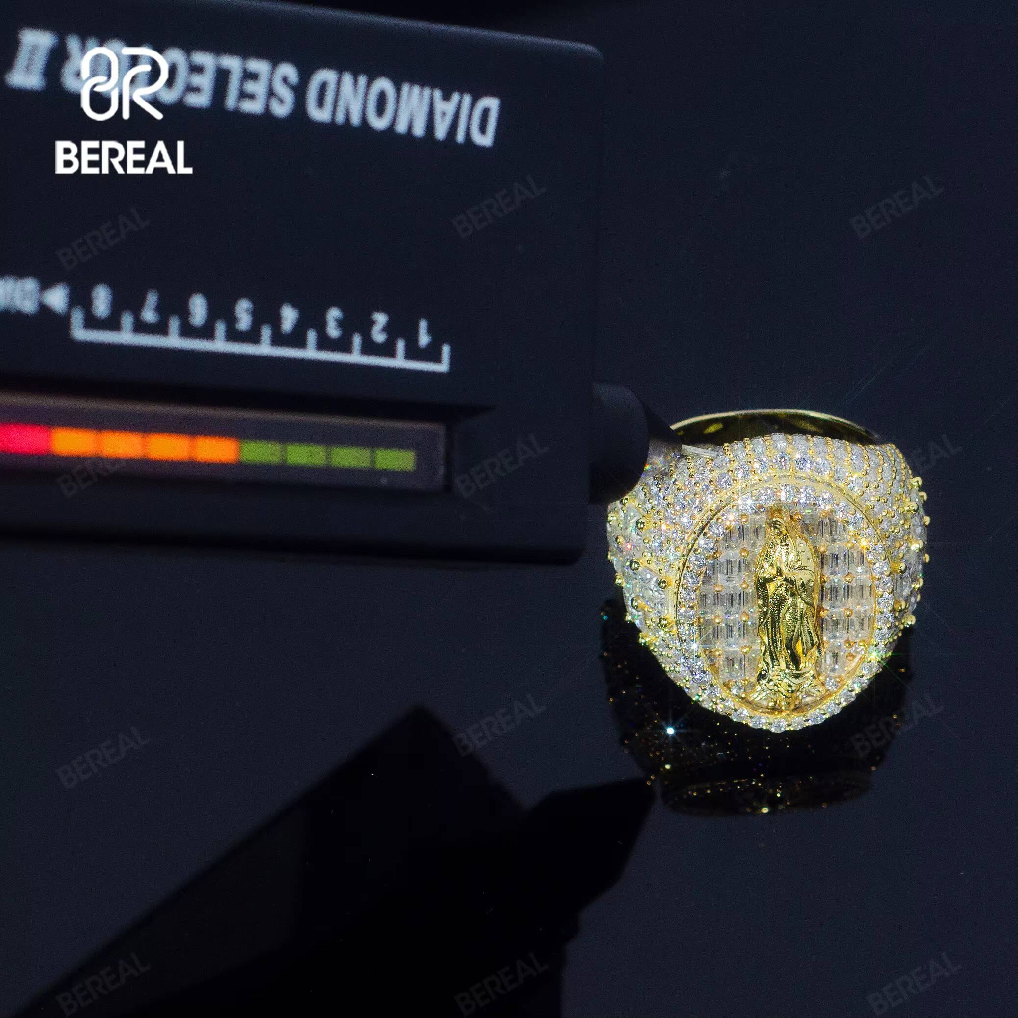 Custom Lab Grown Diamond Jesus Ring Men Women Jewelry Hip Hop Style Iced Out 925 Silver Vvs Lab Created Diamond Ring Jewelry