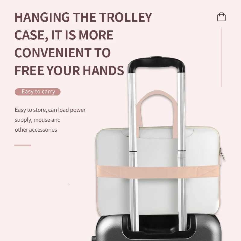 Laptop Sleeve PU Laptop Bag Multifunction Case 12 13 14 15 16 17 inch Handle Bag Cute Carrying Bag For MacbookDellHPAsusAcerW251015