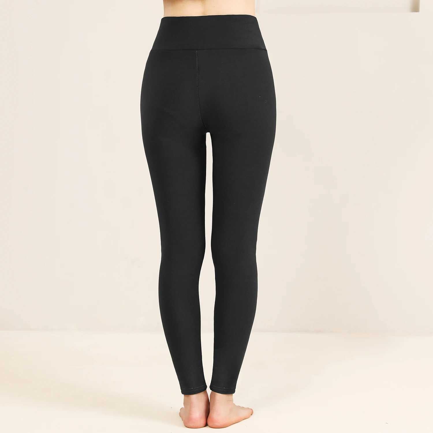 Velvet Lamb Wool Leggings for Women Winter Warm Tight Thermal Fleece Skinny Pants Slimming Stretch Fleece TrousersT251016