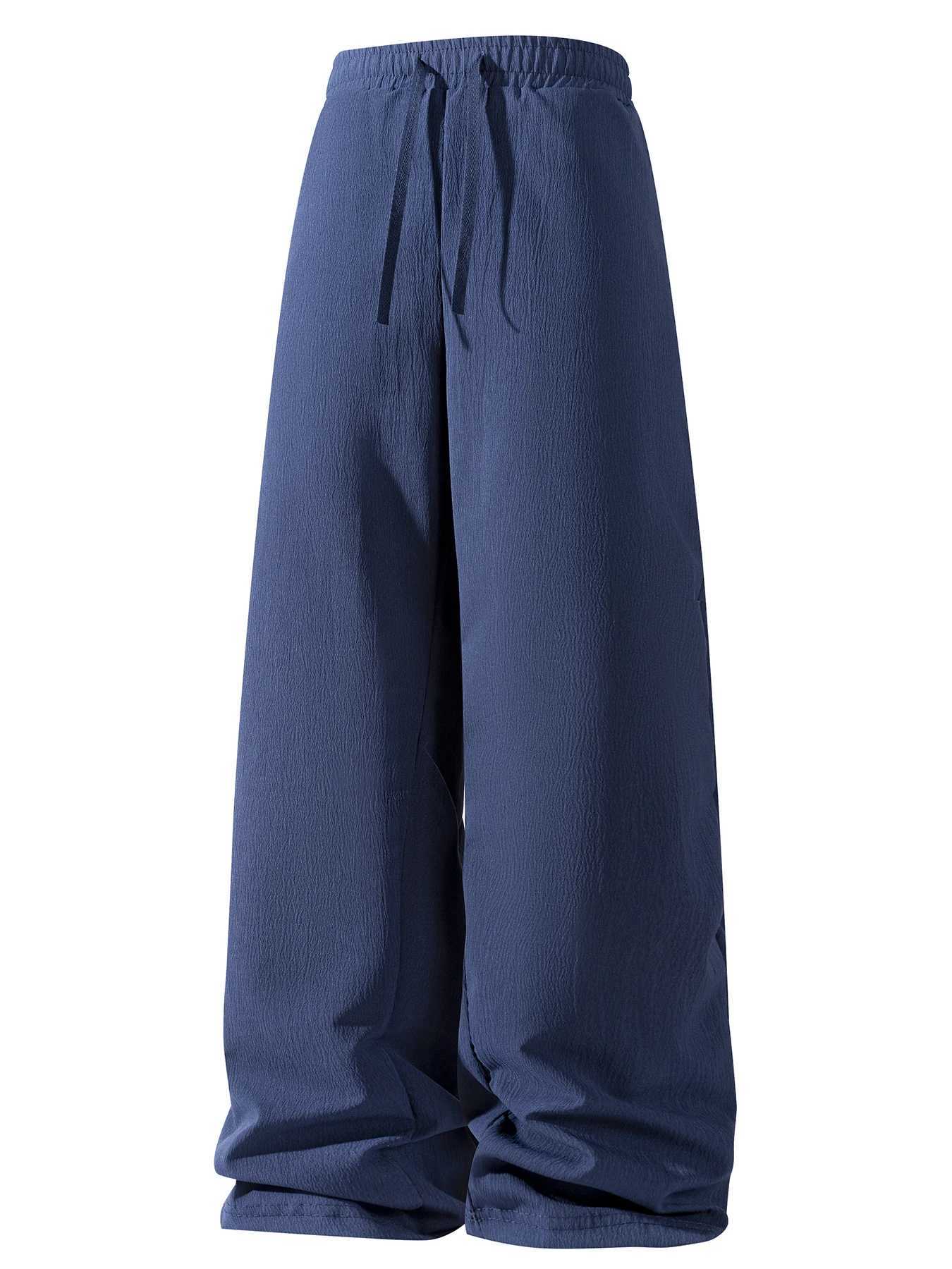 Fashion Mens Wide Pants Oversize Sports Streetwear Summer Male Breathable Loose Trousers Solid Color Sweatpants J251203