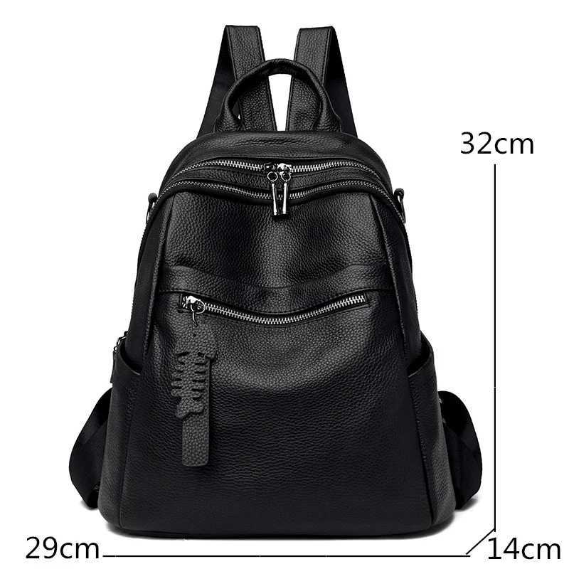 Women Soft Genuine Leather Backpacks Purse Antitheft Fashion Rucksack Multifunction Travel Shoulder Bags Back pack for FemaleT251016