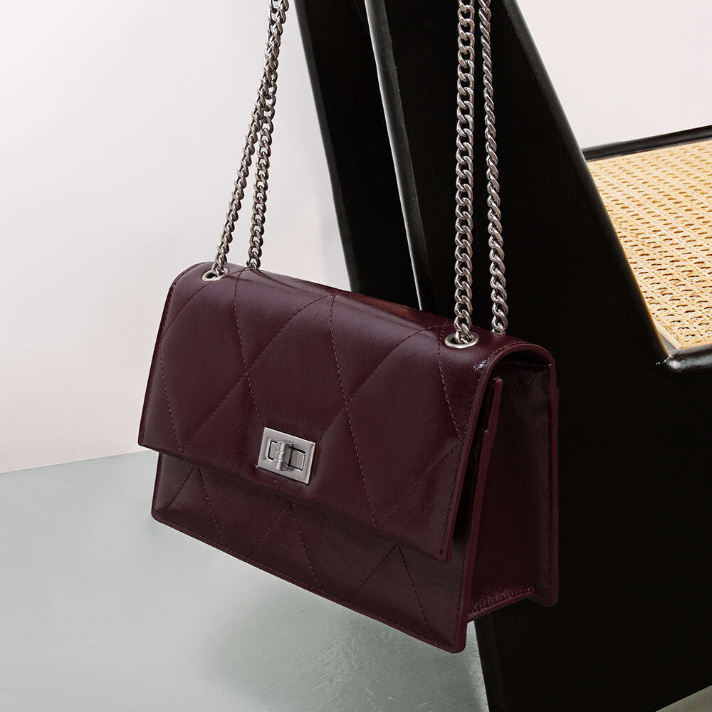 Luxury bag Autumn Winter Commuter Handbag Square Genuine Leather Women s Exquisite Small Single Shoulder Chain Crossbody Bag for