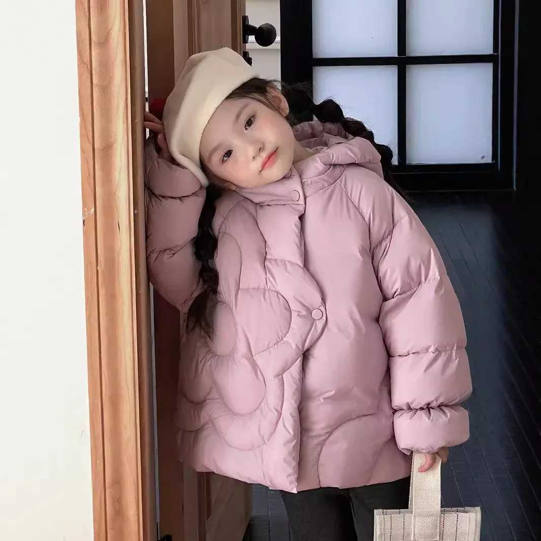 Girls Down Jacket Winter New Childrens Clothes Girl Baby Foreign Style Sweet Lovely Flower Down Jacket Casual Simple DailyT251016