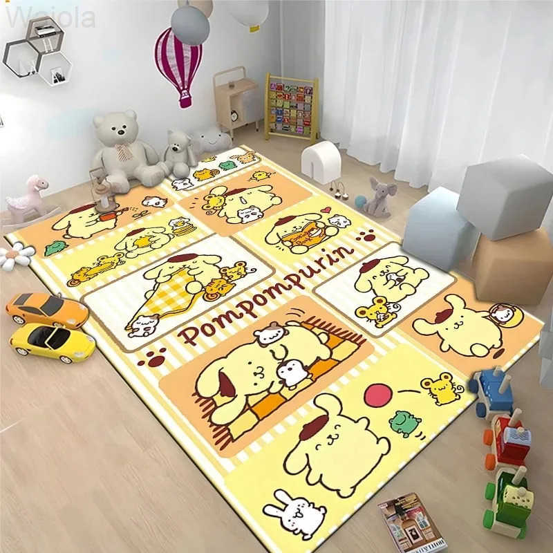 Sanrio Pom Purin Pattern Rug Carpet for Living Room Bathroom Mat Doormat Carpet for Bedroom Home Mandala Rug L251016