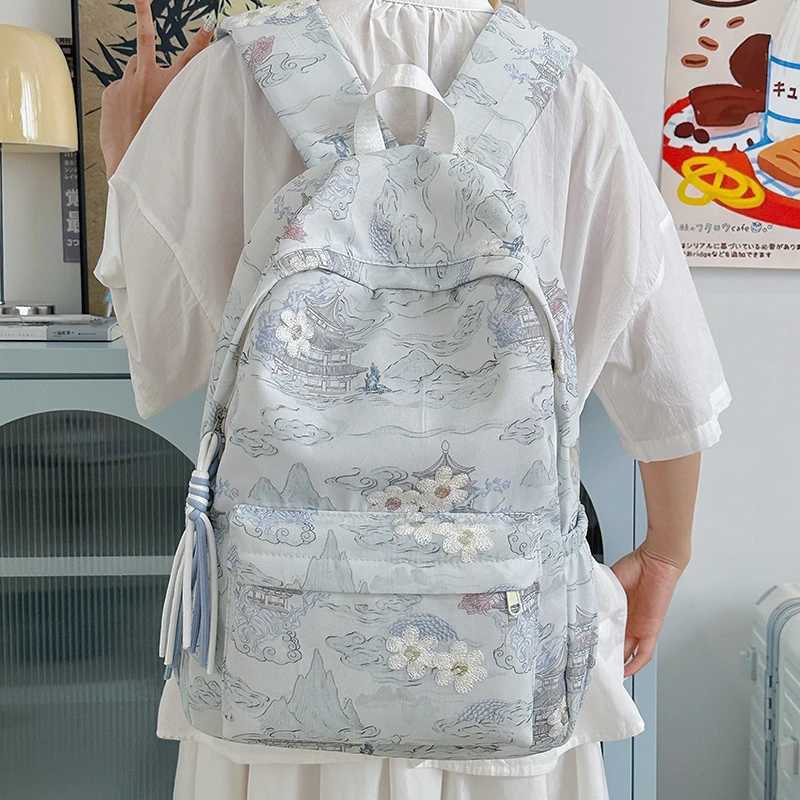 Zipper Sewing Thread Solid Color Nylon Backpacks New High Capacity Commute School Bags 2025 Hot Sale Sweet Bags for WomenT251016