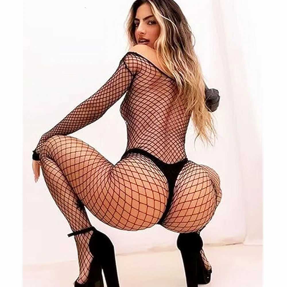 Sexy Fishnet Bodystockings Women Erotic Lingerie Fishnet Bodysuit Outfits Lace Underwear Erotic Mesh Stockings Porn Set Costumes W251016