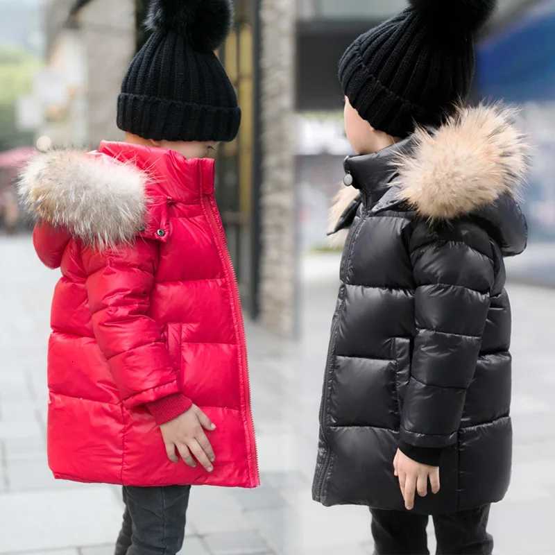 Winter Junior Girls Down Jackets Cotton Thicken Velvet Children Boys Snowwear Coats Casual Faux Fur Toddler Kids Girls OuterwearT251016