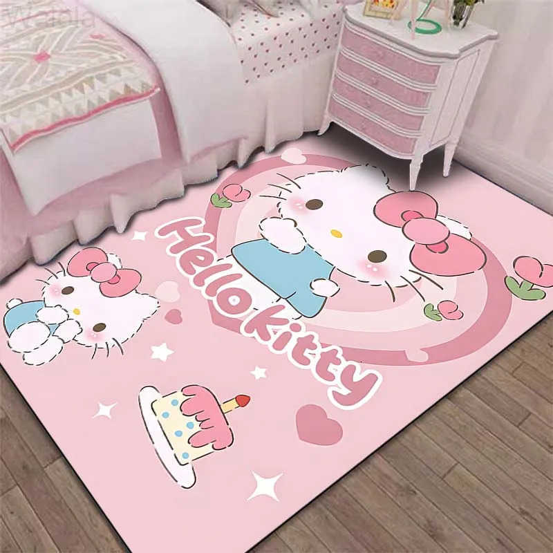 Sanrio Hello Kitty Kawaii Printing Carpet for Living Room Bedroom Sofa Home Girls Room Decor Area Rug Pink Room Decor Play Mat L251016