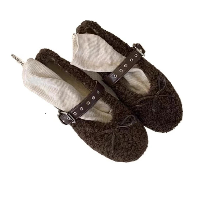 Fur Women Flats Shoes Bow Suede Loafers Short Plush Casual Sport Shoes Winter Woman Sneakers Fashion Walking Zapatos 251013