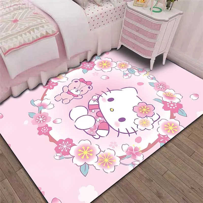Sanrio Hello Kitty Kawaii Printing Carpet for Living Room Bedroom Sofa Home Girls Room Decor Area Rug Pink Room Decor Play Mat L251016