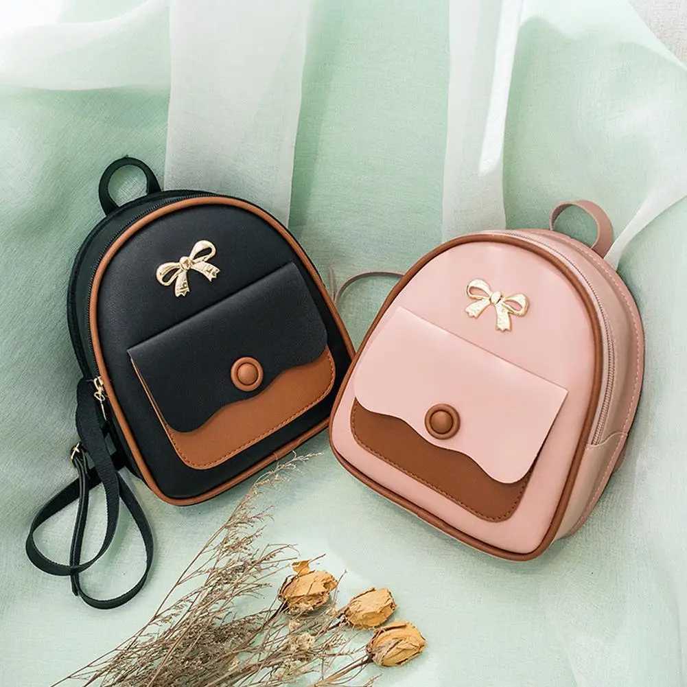 Women Mini Small Backpack Fashion Solid Color Zipper Women Shoulder Bag Large Capacity PU Leather Travel RucksackT251016