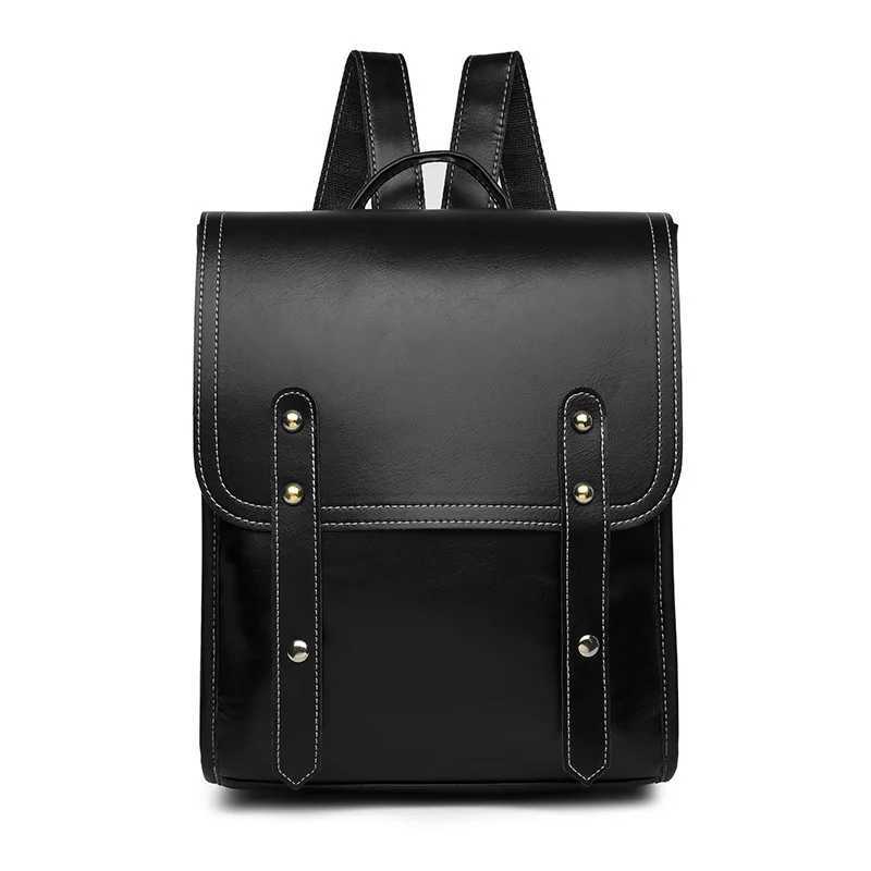 PU Leather Woman Backpack High Quality Female Rucksack Vintage Double Shoulder Bag Large Capacity School Bag Backpacks MochilaT251016