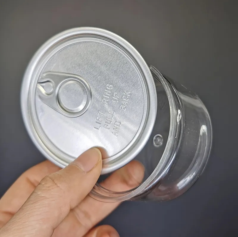 plastic packaging 33*65mm pull ring caps 50g cans could custom labels packaging