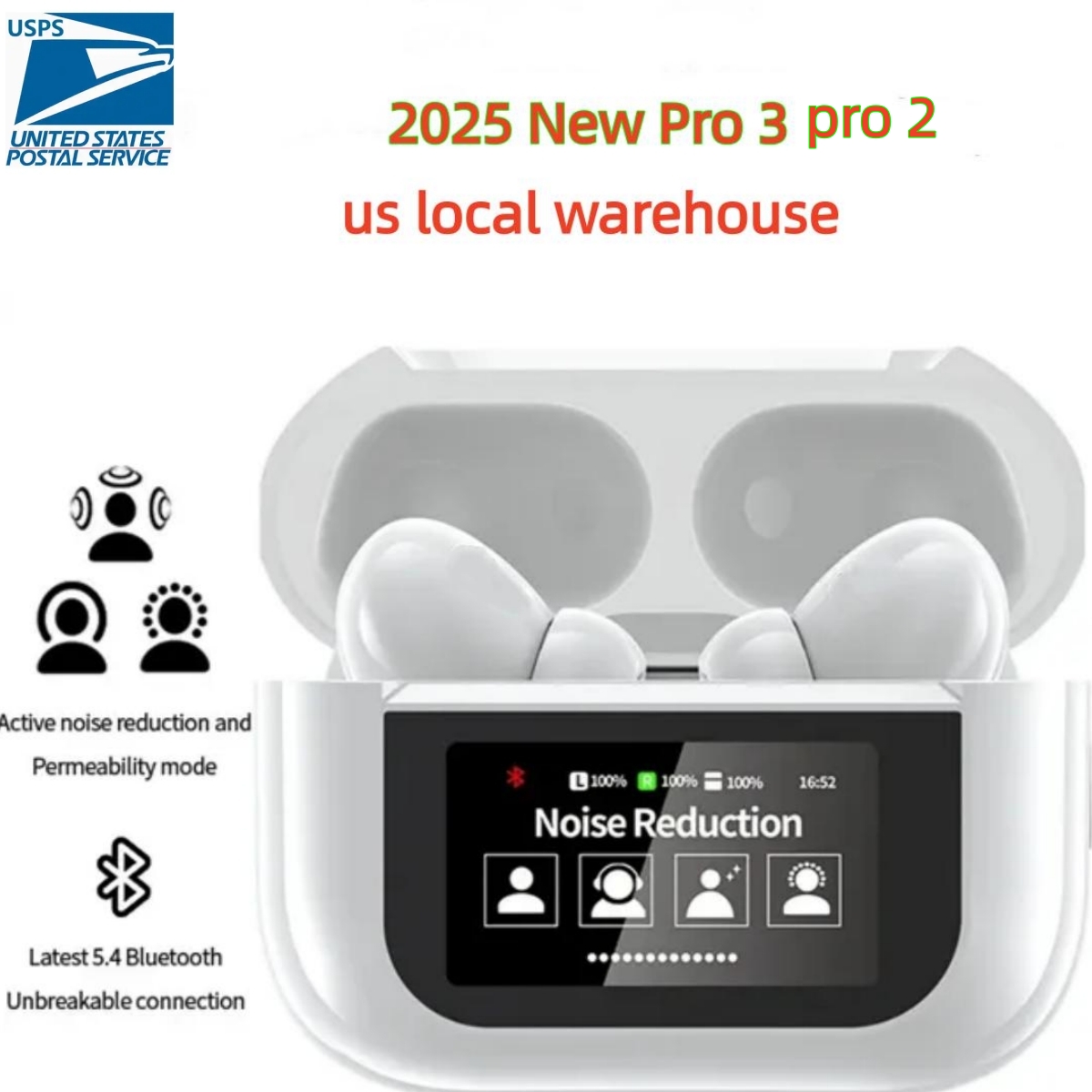 2025 New podspro 3 ANC Earphones Pods 4 Active Noise Cancelling wireless Headphones pods 3rd Headset For Xiaomi iPhone 17