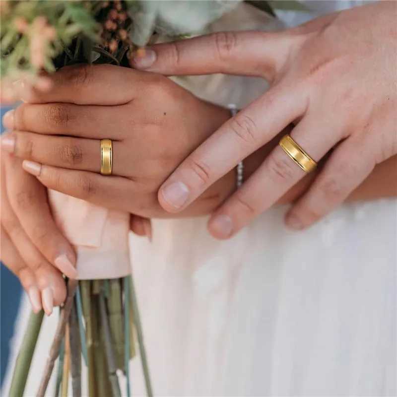 Tigrade 68mm Tungsten Carbide Ring Men SilverBlackGold Color Brushed Wedding Band Male Engagement Rings For Women bagueL251015