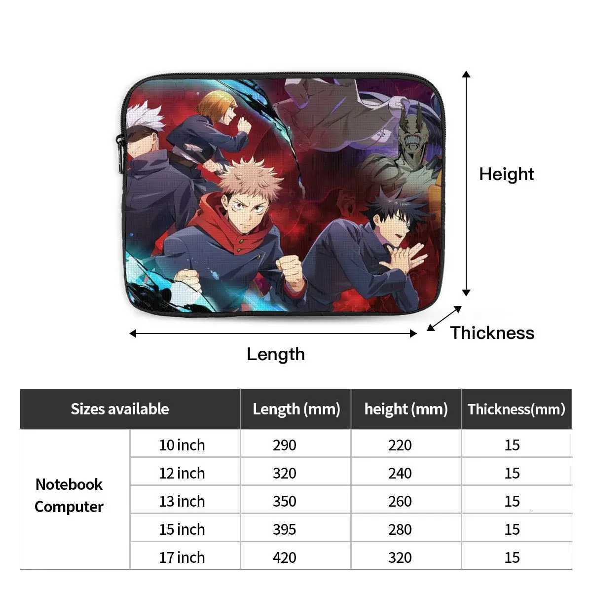 Megumi Besto Friendo Jujutsu Kaisen Sukuna Anime Notebook Laptop Bag Case Pouch For Macbook Air Pro Tablet Shockproof Case BagW251015