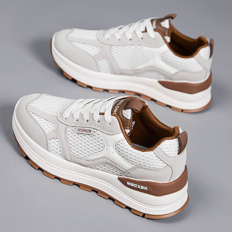 2025 New Autumn Casual Women's Sports With Breathable And Lightweight Mesh, Versatile Forrest Gump Shoes, Thick Soled Dad Shoes For Women