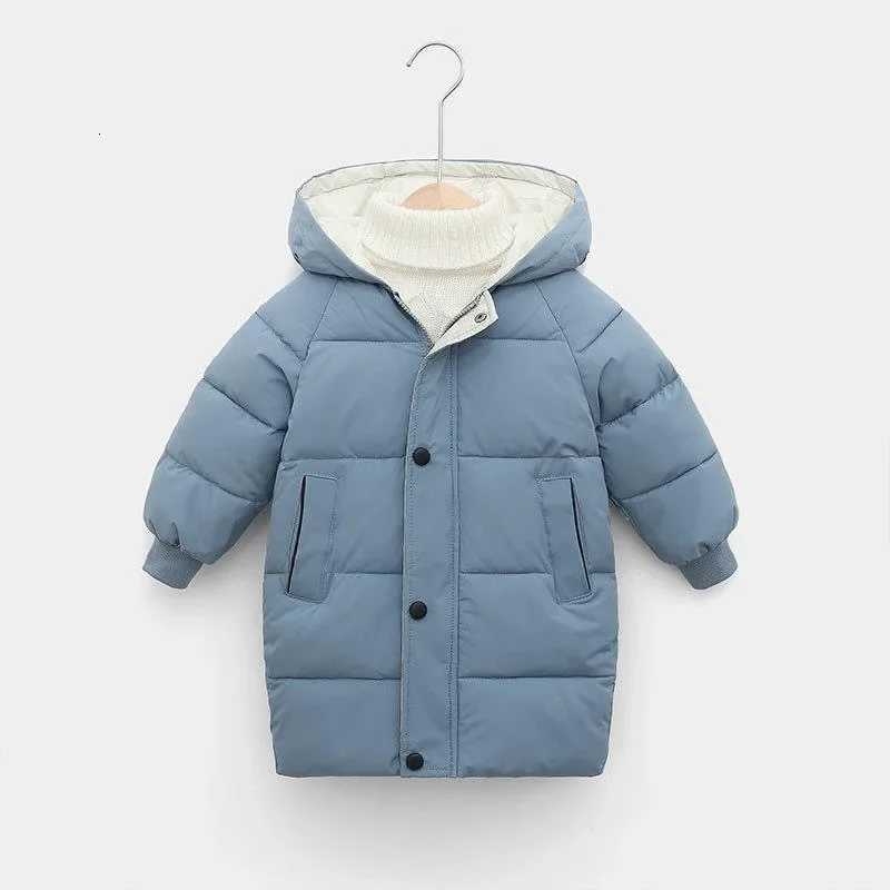 1pcs Boys Girls CottonPadded Coats Kids Long Down Autumn Winter Teen Cotton Clothes Outerwear Big Children Thicken Warm JacketT251016