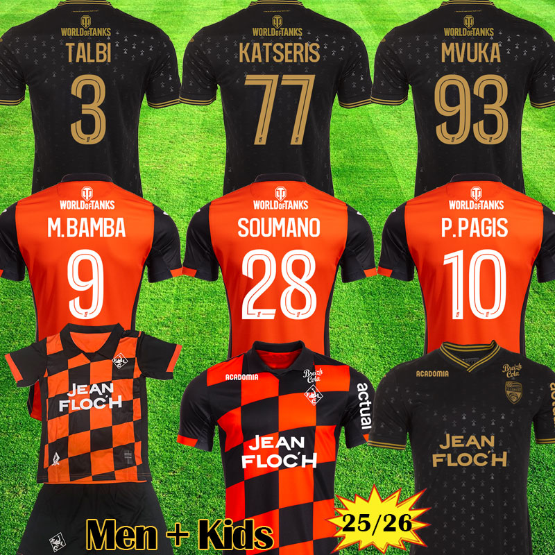 MAILLOT FC Lorient soccer jerseys 25 26 Five Sails maillot de foot 2025 2026 SOUMANO KATSERIS Men kits Five Harbors football shirts TALBI M. BAMBA P. PAGIS Kids uniforms
