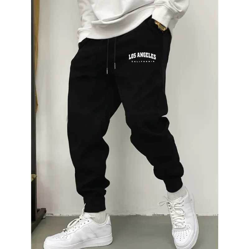 Fashionable printed mens casual sports pants comfortable autumn and winter sports pants winter outdoor running casual pants J251016