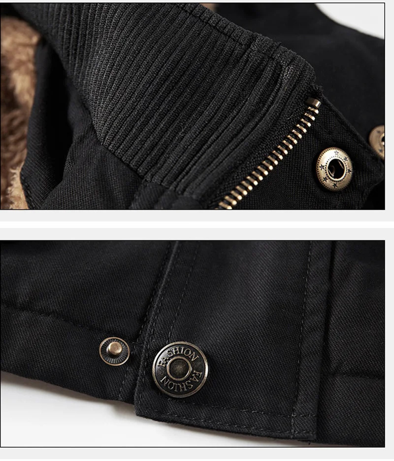 Military Cargo Coat Mens Thick Warm Man Jacket Winter Parkas Casual Cotton Padded Jacket Male MultiPocket Fur Hoodies Men Parka 251028