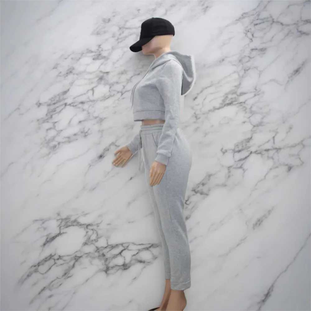 New Fleece Hooded Sweatshirt Long Pants Women 2piece Set Thickened Casual Sporty Sweatshirt Long Pants Female Autumn Winter2025 W251015