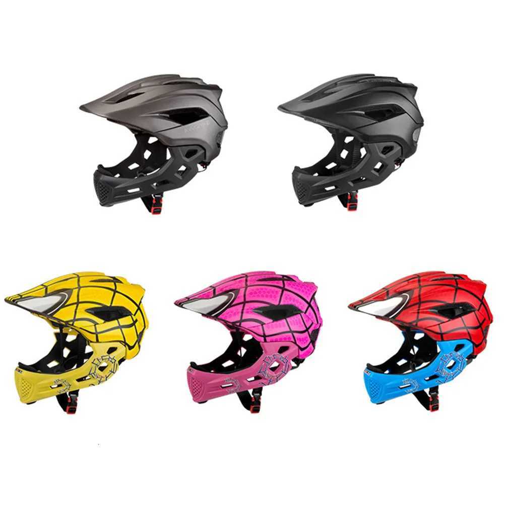 2 in 1 Kids Full Face Bike Helmet for Children MTB BMX Dirtbike Skateboard with Detachable Chin Guard Kids Full Face Bike Helmet W251016