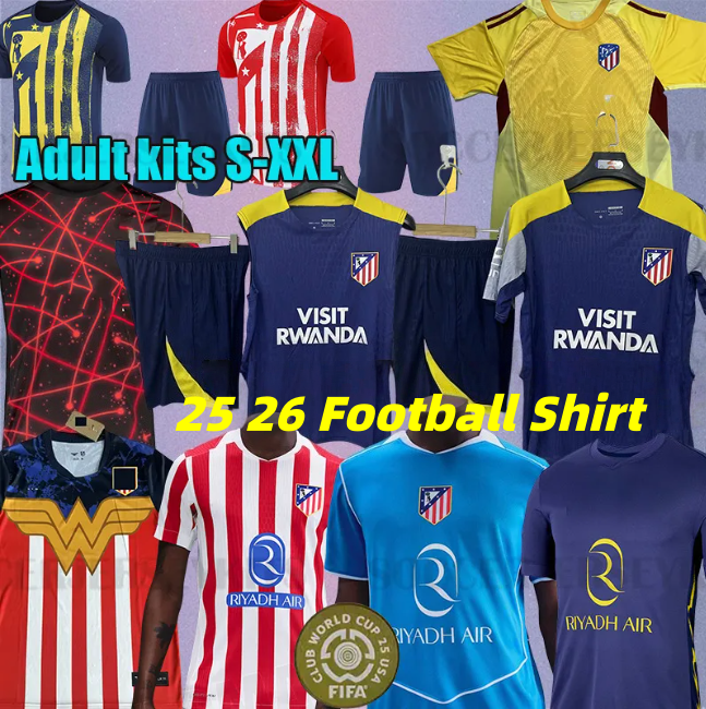 25 26 Atletico soccer jerseys GRIEZMANN 2025 Julian Alvarez Camiseta Alex Baena David Hancko M.LLORENTE KOKESAUL Correa LEMAR football shirt men kids kit uniforms