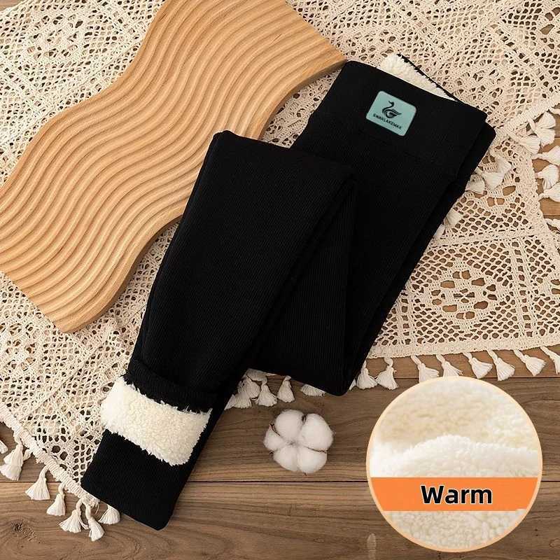2025 New Cashmere Joggers Leggings Fashion Women Slim Fleece Autumn Winter Lamb Legging Office Lady Commute Warm Tights OutwearT251016