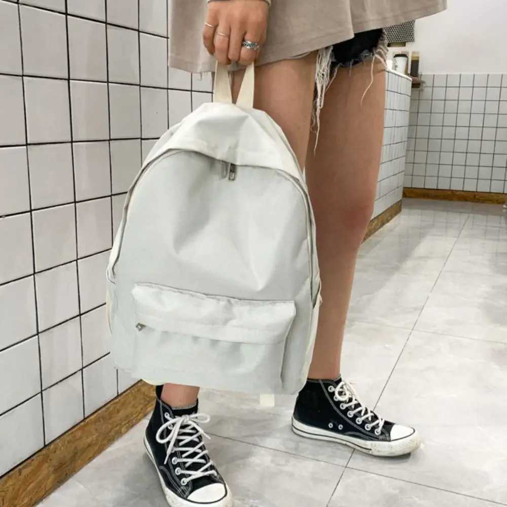 1PC Fashion Solid Color Backpack Gifts Large Capacity Schoolbag Book Bags Simple Travel Backpack School BagsT251016