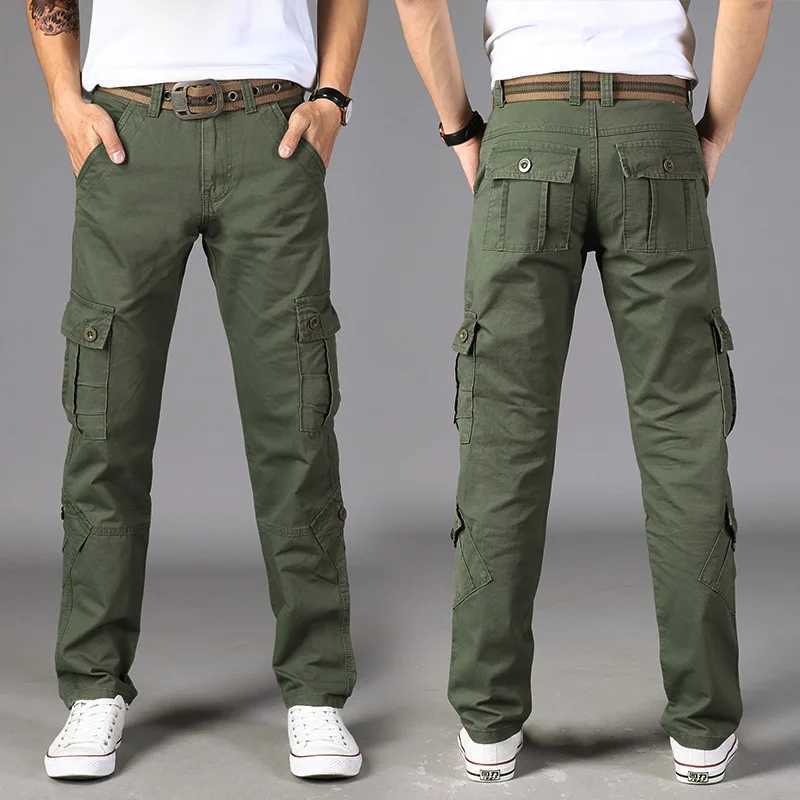Four Seasons Male loose straight tube multi bag wearresistant and durable auto repair express work pants special soldier pants J251016