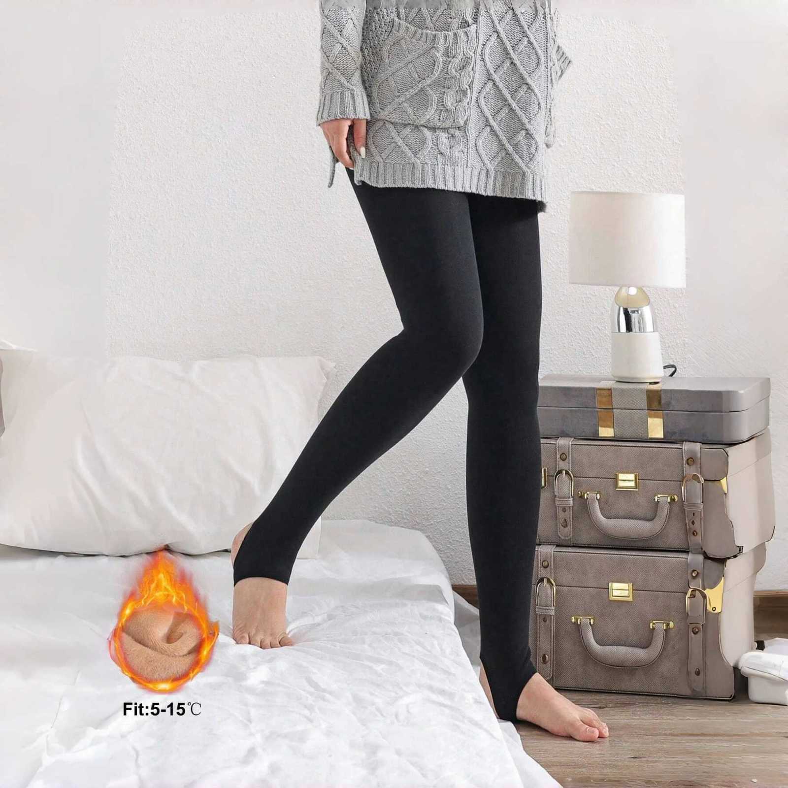 2 Piece WomenS Thick Pantyhose Plus Fleece Bare Leg FleshColored Leggings FallWinterT251016