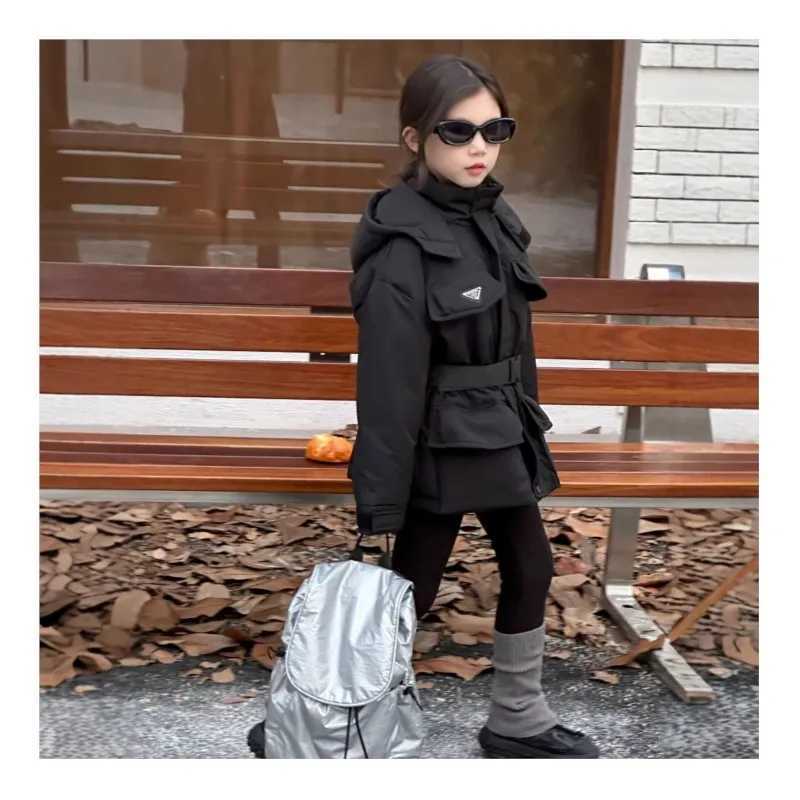 Yang Mi Shell Jacket 2024 Winter Girls Hoodie Cinched 90 White Duck down Jacket Coat Children ParkaT251016
