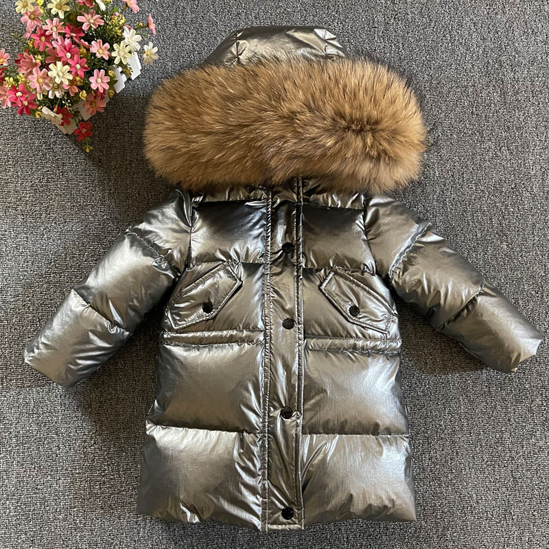 Down Coat Autumn and Winter Waterproof and AntiFouling Children Fur Colla Down Jacket Boys and Girls Outdoor Play AntiDirty Down Jacket 220826