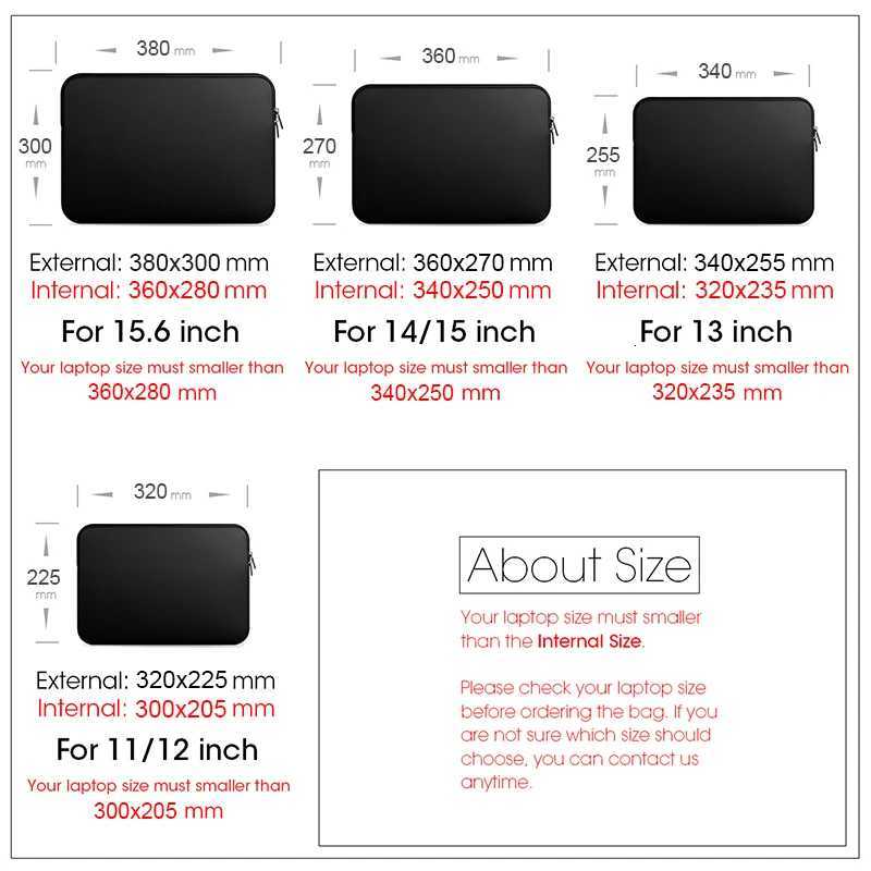 Laptop Notebook Case Tablet Sleeve Cover Bag 11 12 13 15 156 for Macbook Matebook Retina 14 inch for Xiaomi Huawei HP DellW251015
