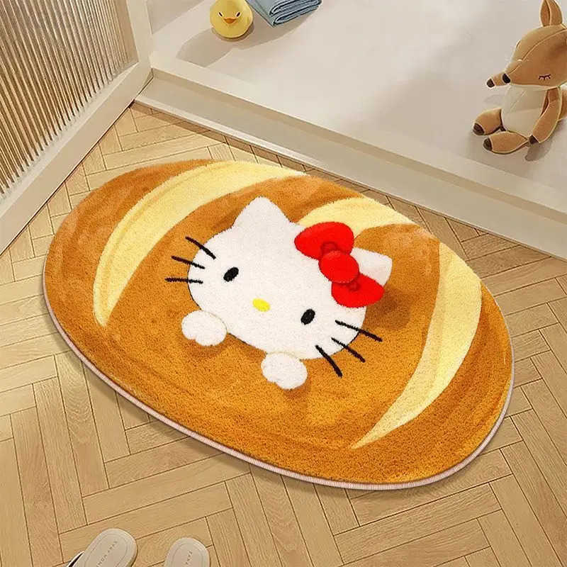 Sanrio Kawaii Anime Cute Hello Kitty bathroom entrance carpet Cartoon Bedside Water absorbing and Anti slip Mat for Home Carpet L251016