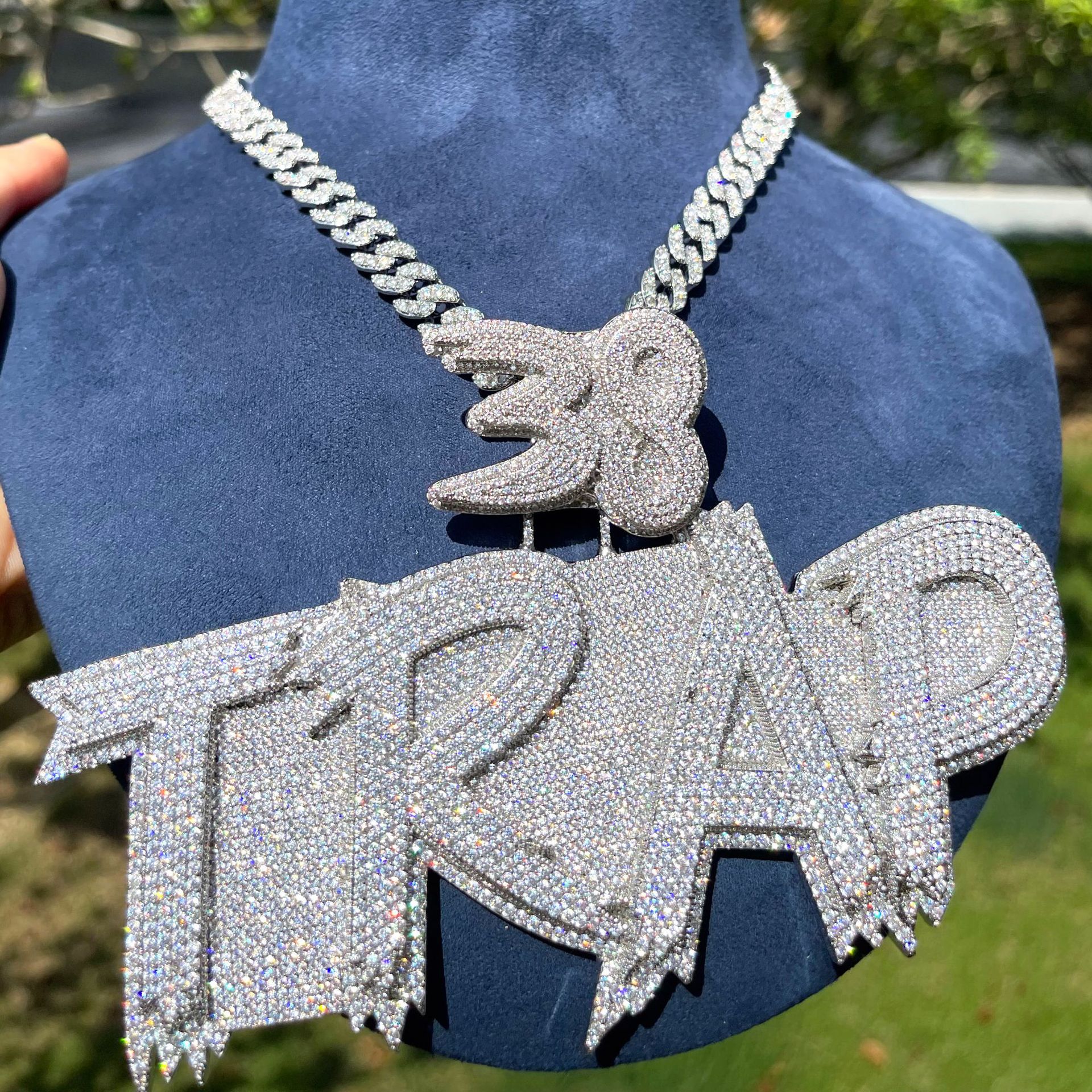 Hip Hop Large Custom A-Z Letters Name Pendant Necklaces Bling 5A Zircons Jewelry