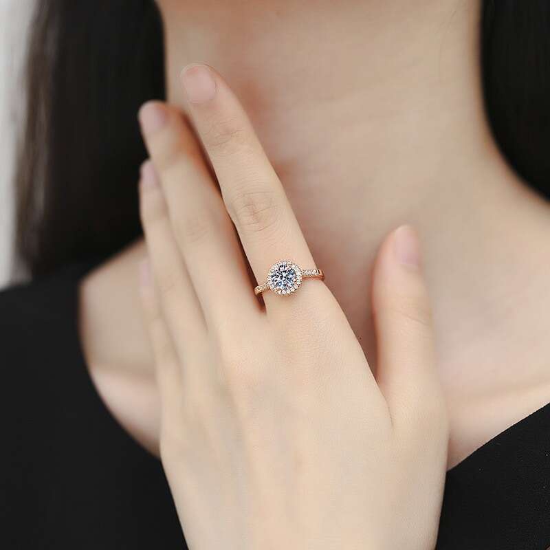 Live Hot Sale One Princess Round Bag Ring for Women Champagne gold Light Luxury Fashionable Elegant Jewelry ddmypluto