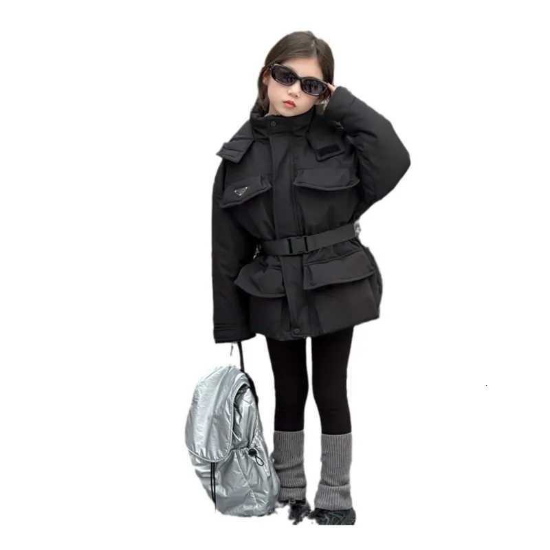 Yang Mi Shell Jacket 2024 Winter Girls Hoodie Cinched 90 White Duck down Jacket Coat Children ParkaT251016