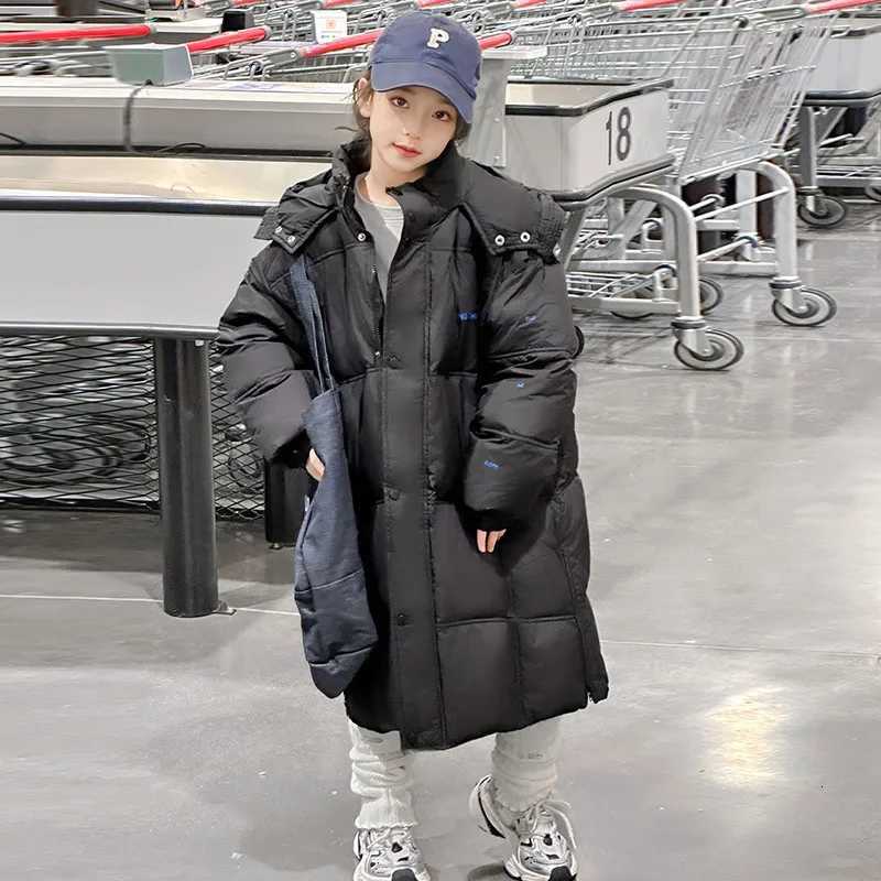 Girls down Coat Winter 2024 New Western Style Girls Childrens Long Thickened Warm Little Girl CoatT251016