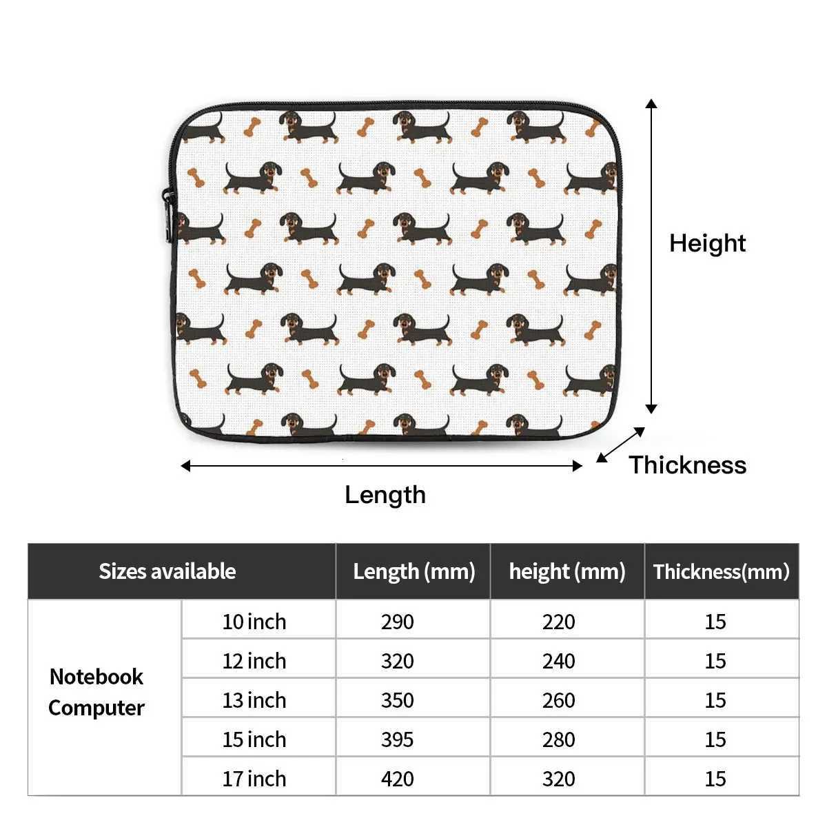Black And Tan Dachshund Sausage Dog Notebook Laptop Bag 10 12 13 15 17 Inch Notebook Sleeve Cover Bag Tablet Shockproof Case BagW251015