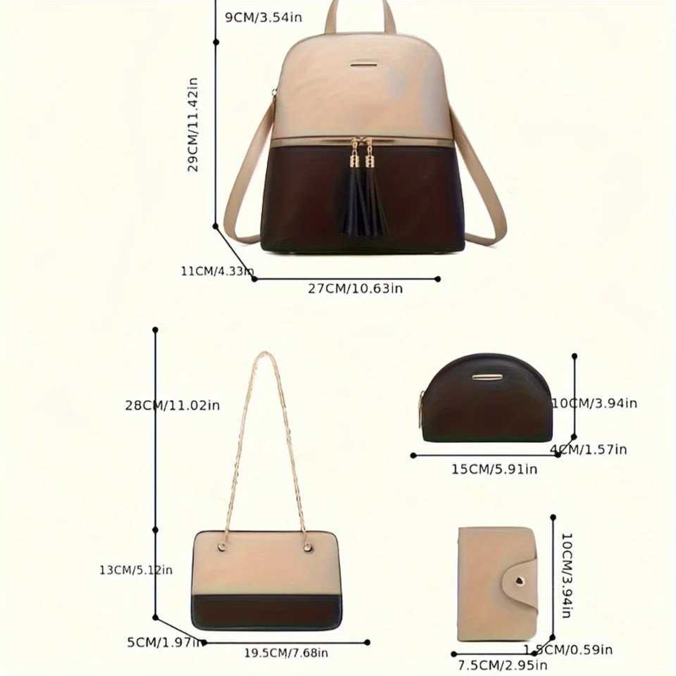 4Pcs Womens fashion backpack a large capacity Womens shoulder bag crossbody bag a newly designed Womens bag setT251016