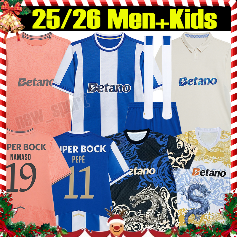 4XL 2025/26 FC Portos Soccer Jerseys PEPE SAMU.A Home Third R. MORA NAMASO MOURA GUL EUSTAQUIO OTAVIO Men Kids Kit Socks Full Sets Uniform Football Shirts